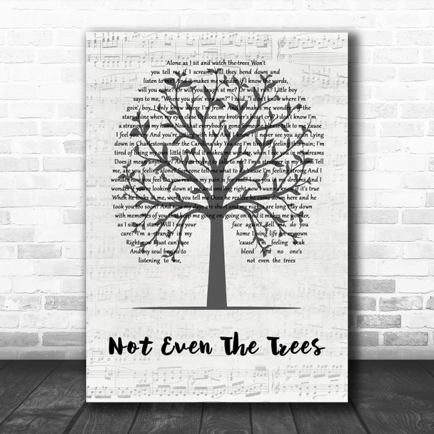 Hootie & The Blowfish Not Even The Trees Music Script Tree Decorative Wall Art Gift Song Lyric Print