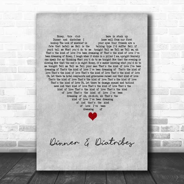 Hozier Dinner & Diatribes Grey Heart Decorative Wall Art Gift Song Lyric Print