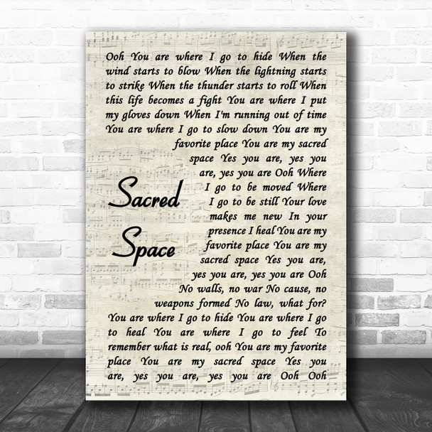 India.Arie Sacred Space Vintage Script Decorative Wall Art Gift Song Lyric Print