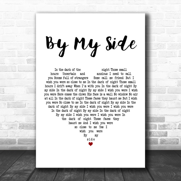 INXS By My Side White Heart Decorative Wall Art Gift Song Lyric Print