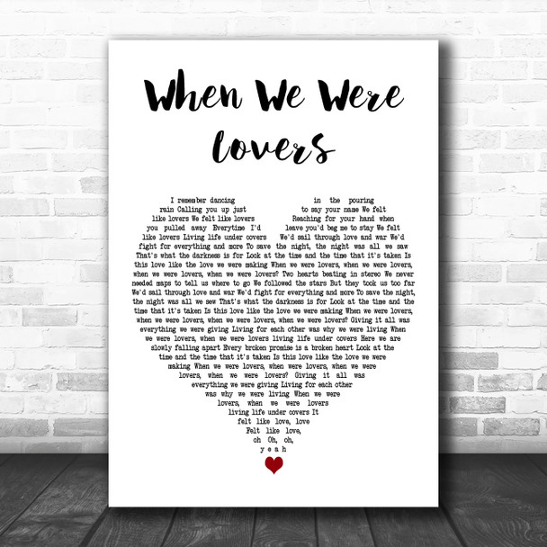 Jack Savoretti When We Were Lovers White Heart Decorative Wall Art Gift Song Lyric Print