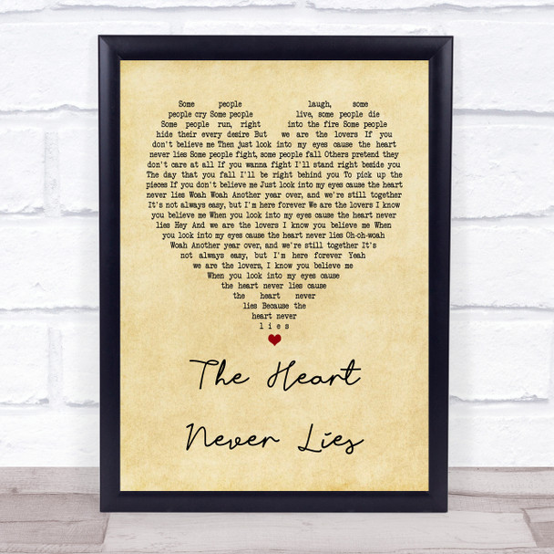 McFly The Heart Never Lies Vintage Heart Song Lyric Music Wall Art Print