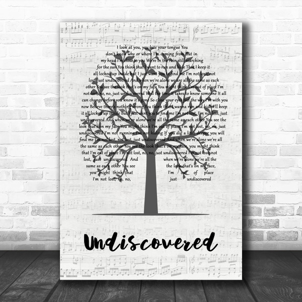 James Morrison Undiscovered Music Script Tree Decorative Wall Art Gift Song Lyric Print