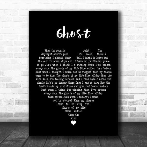 Japan Ghosts Black Heart Decorative Wall Art Gift Song Lyric Print