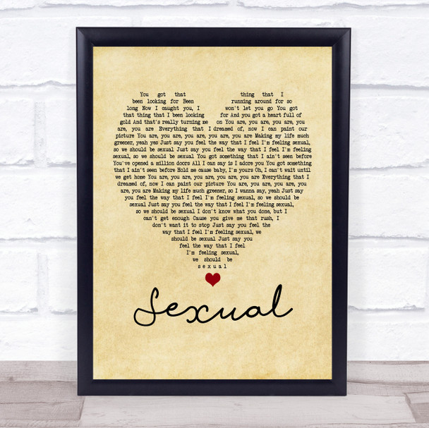 NEIKED Sexual Vintage Heart Song Lyric Music Wall Art Print
