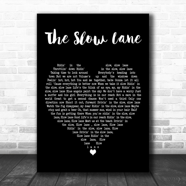 Jimmy Buffett The Slow Lane Black Heart Decorative Wall Art Gift Song Lyric Print