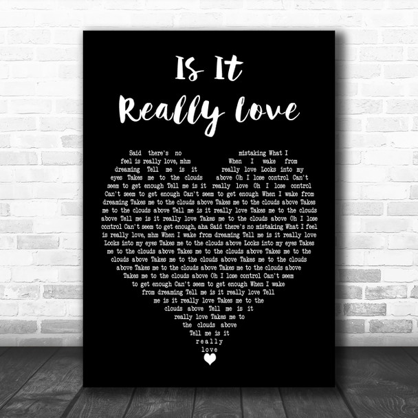 Joe Stone Is It Really Love Black Heart Decorative Wall Art Gift Song Lyric Print
