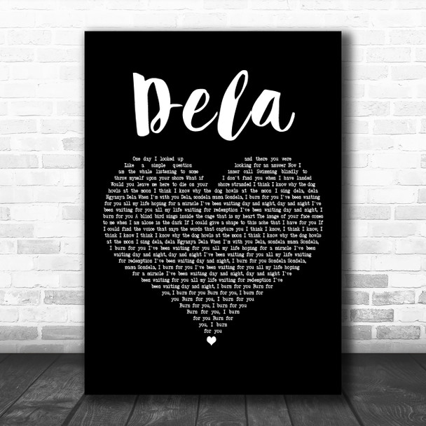 Johnny Clegg Dela Black Heart Decorative Wall Art Gift Song Lyric Print