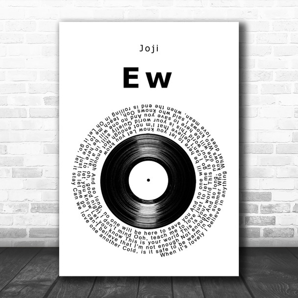 Joji Ew Vinyl Record Decorative Wall Art Gift Song Lyric Print