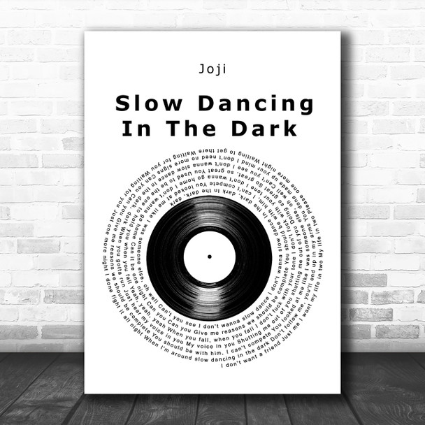 Joji Slow Dancing In The Dark Vinyl Record Decorative Wall Art Gift Song Lyric Print