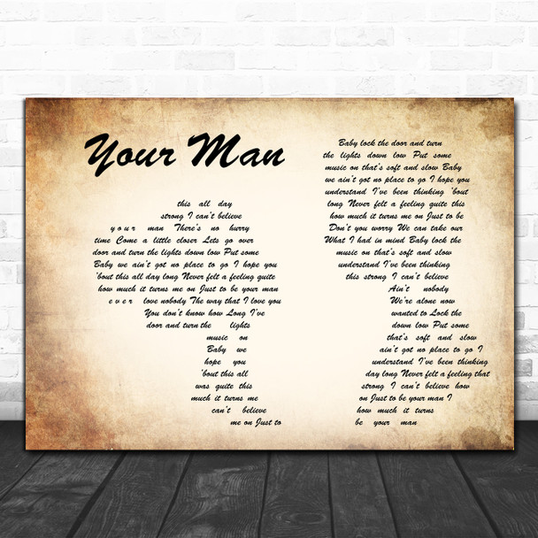 Josh Turner Your Man Man Lady Couple Decorative Wall Art Gift Song Lyric Print