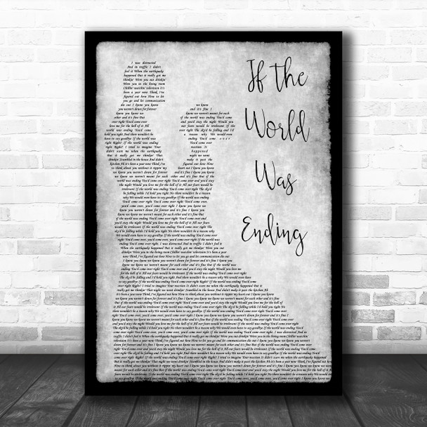 JP Saxe If The World Was Ending Grey Man Lady Dancing Decorative Gift Song Lyric Print