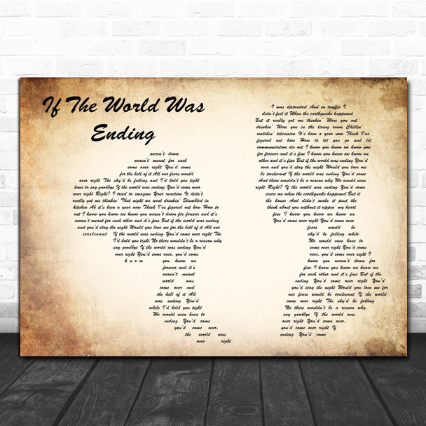 JP Saxe If The World Was Ending Man Lady Couple Decorative Gift Song Lyric Print