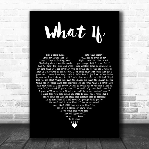 Kate Winslet What If Black Heart Decorative Wall Art Gift Song Lyric Print