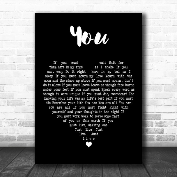 Keaton Henson You Black Heart Decorative Wall Art Gift Song Lyric Print