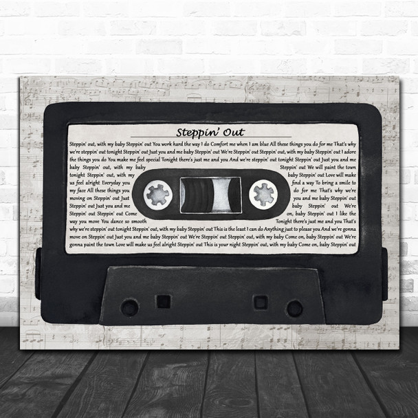 Kool & the Gang Steppin Out Music Script Cassette Tape Decorative Gift Song Lyric Print