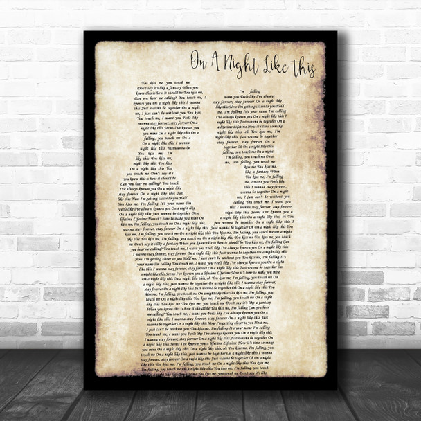Kylie Minogue On A Night Like This Gay Couple Two Men Dancing Song Lyric Print
