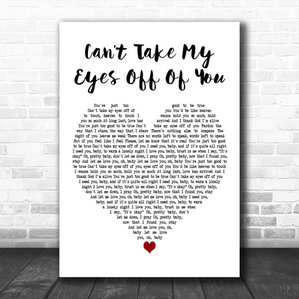 Lauryn Hill Cant Take My Eyes Off Of You White Heart Decorative Gift Song Lyric Print