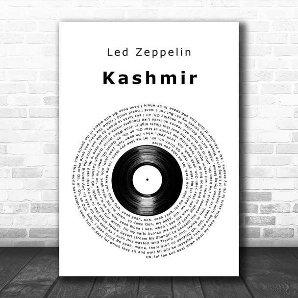 Led Zeppelin Kashmir Vinyl Record Decorative Wall Art Gift Song Lyric Print