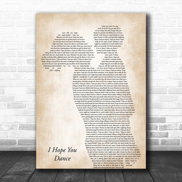 Lee Ann Womack I Hope You Dance Mother & Child Decorative Wall Art Gift Song Lyric Print