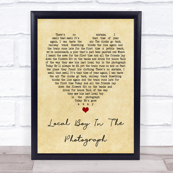 Stereophonics Local Boy In The Photograph Vintage Heart Song Lyric Music Wall Art Print