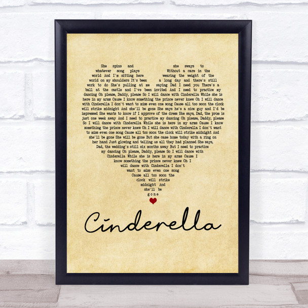 Steven Curtis Chapman Cinderella Vintage Heart Song Lyric Music Wall Art Print