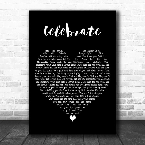 Levellers Celebrate Black Heart Decorative Wall Art Gift Song Lyric Print