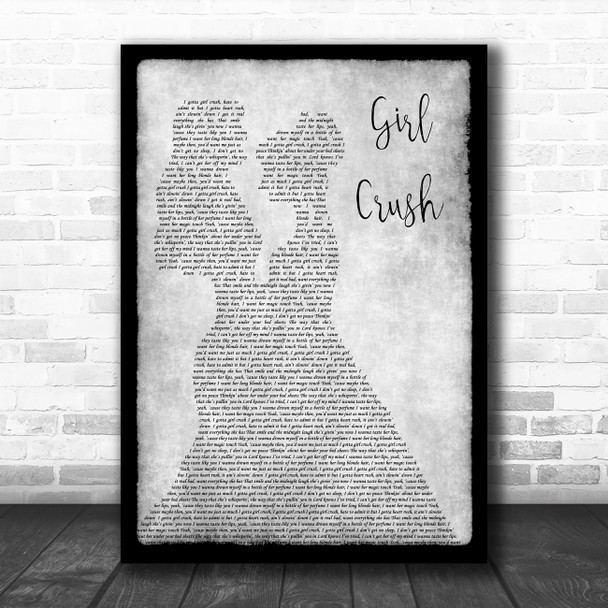 Little Big Town Girl Crush Lesbian Couple Two Ladies Dancing Grey Gift Song Lyric Print