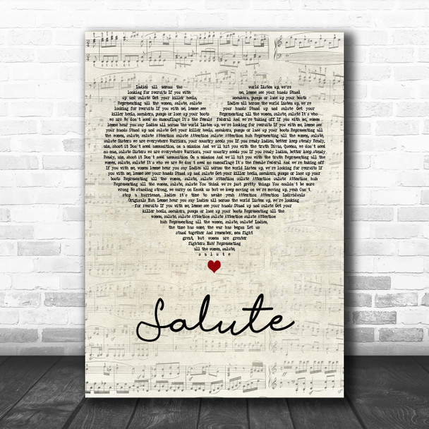 Little Mix Salute Script Heart Decorative Wall Art Gift Song Lyric Print