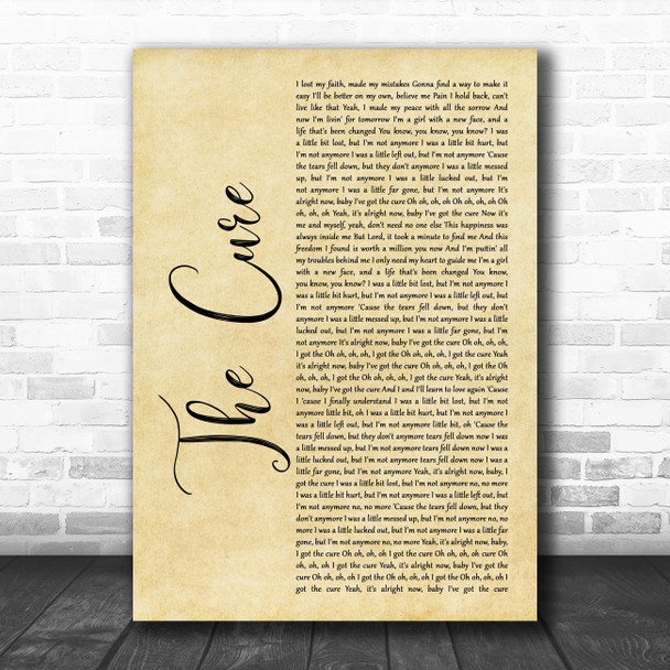 Little Mix The Cure Rustic Script Decorative Wall Art Gift Song Lyric Print