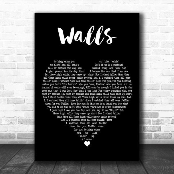 Louis Tomlinson Walls Black Heart Decorative Wall Art Gift Song Lyric Print