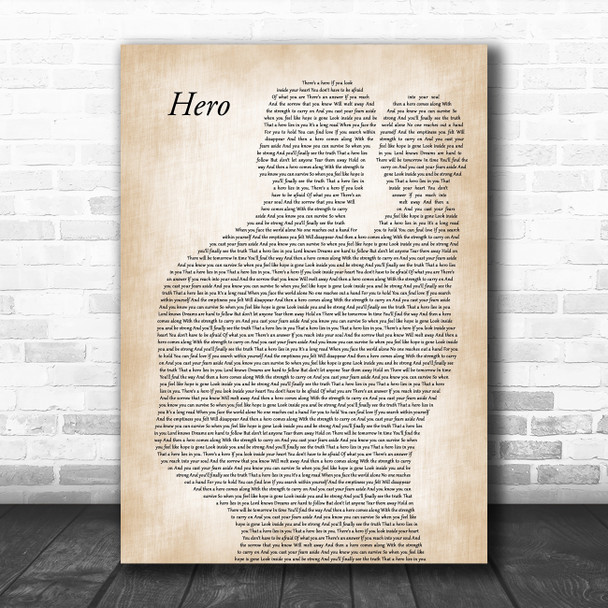 Mariah Carey Hero Father & Baby Decorative Wall Art Gift Song Lyric Print