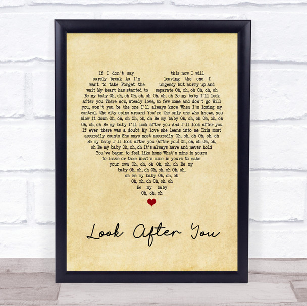 The Fray Look After You Vintage Heart Song Lyric Music Wall Art Print