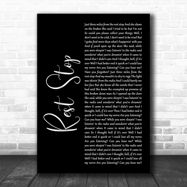 Matchbox Twenty Rest Stop Black Script Decorative Wall Art Gift Song Lyric Print