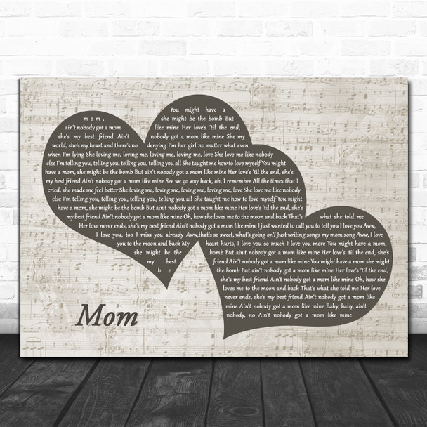 Meghan Trainor Mom Landscape Music Script Two Hearts Decorative Wall Art Gift Song Lyric Print
