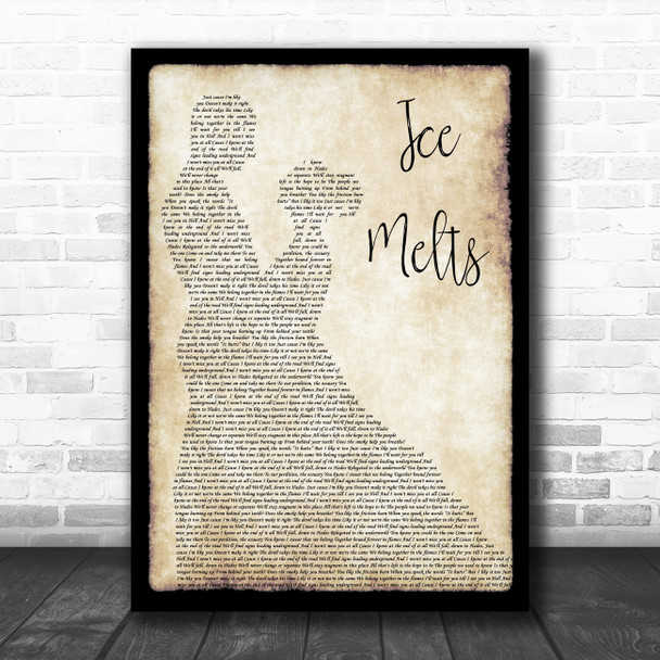 Megosh Ice Melts Man Lady Dancing Decorative Wall Art Gift Song Lyric Print