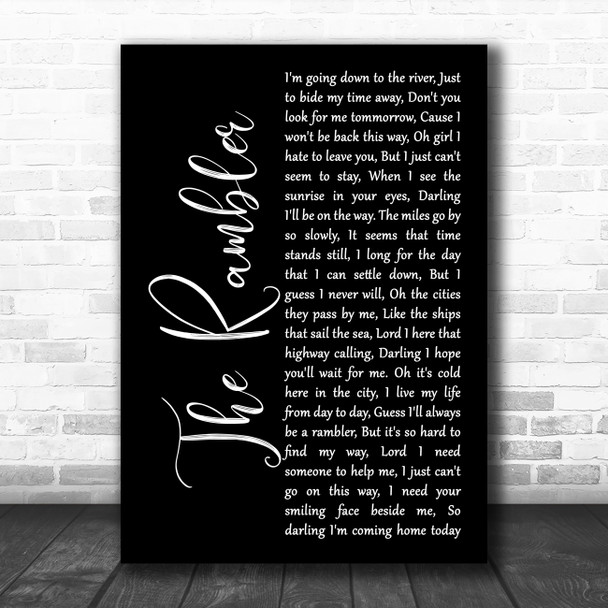 Molly Hatchet The Rambler Black Script Decorative Wall Art Gift Song Lyric Print