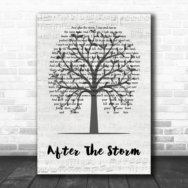 Mumford & Sons After The Storm Music Script Tree Decorative Wall Art Gift Song Lyric Print