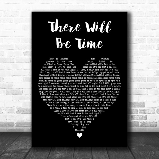 Mumford & Sons There Will Be Time Black Heart Decorative Wall Art Gift Song Lyric Print