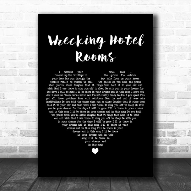 MxPx Wrecking Hotel Rooms Black Heart Decorative Wall Art Gift Song Lyric Print