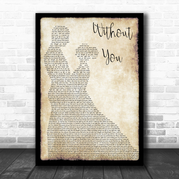 My Darkest Days Without You Man Lady Dancing Decorative Wall Art Gift Song Lyric Print