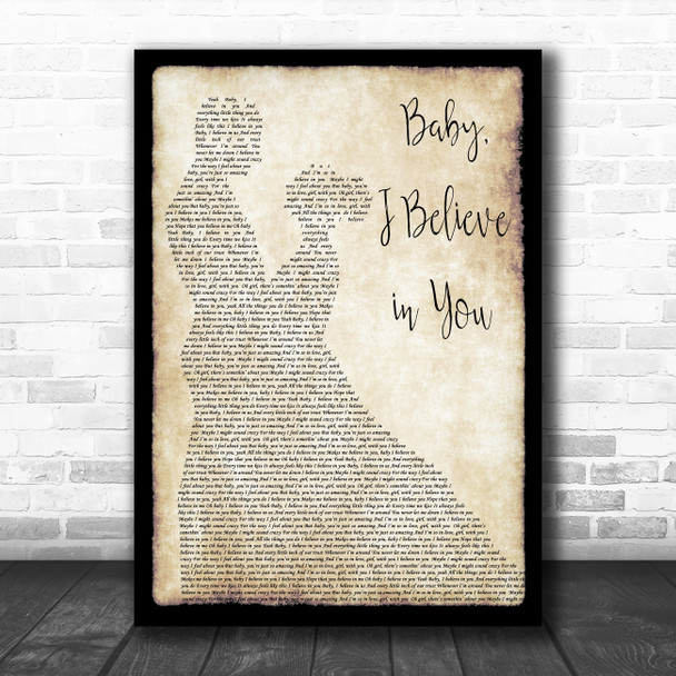 New Kids on the Block Baby, I Believe in You Man Lady Dancing Song Lyric Print
