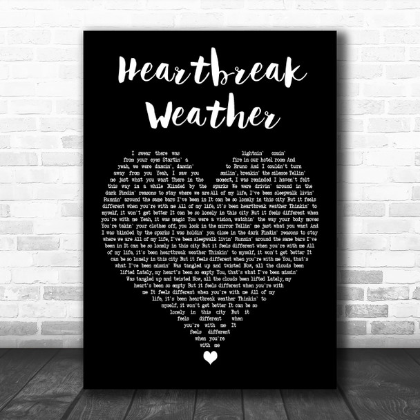 Niall Horan Heartbreak Weather Black Heart Decorative Wall Art Gift Song Lyric Print