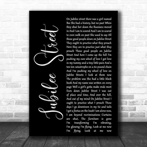 Nick Cave and the Bad Seeds Jubilee Street Black Script Decorative Wall Art Gift Song Lyric Print