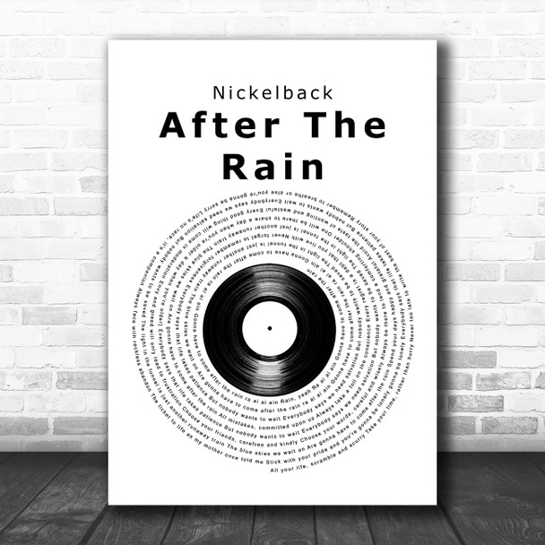 Nickelback After The Rain Vinyl Record Decorative Wall Art Gift Song Lyric Print