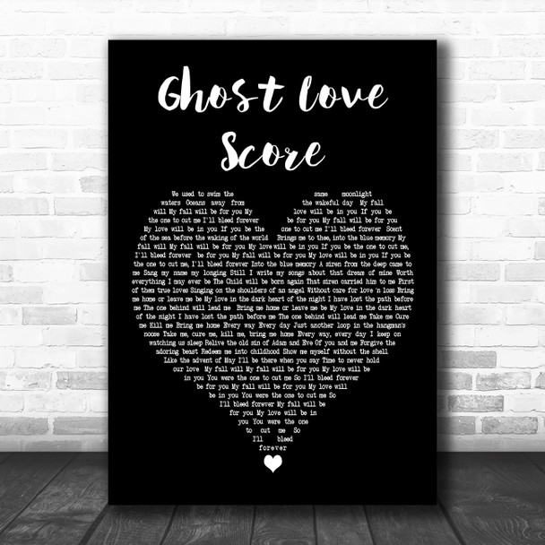 Nightwish Ghost Love Score Black Heart Decorative Wall Art Gift Song Lyric Print