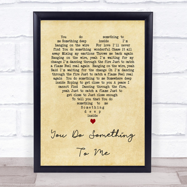 You Do Something To Me Paul Weller Vintage Heart Song Lyric Music Wall Art Print
