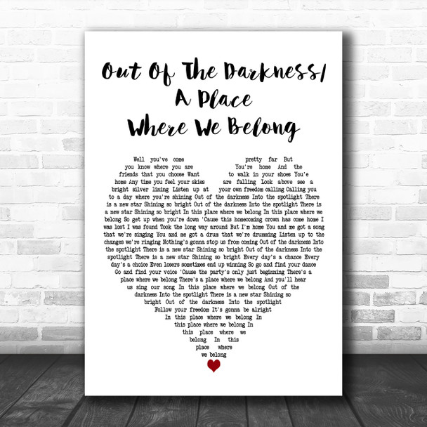 Original West End Cast of Everybodys Talking About Jamie Out of The Darkness, A Place Where We Belong White Heart Song Lyric Print Original West End Cast of Everybodys Talking About Jamie Out of The Darkness, A Place Where We Belong White Heart Song Lyric Print