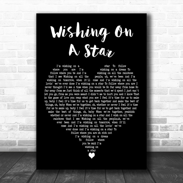 Paul Weller Wishing On A Star Black Heart Decorative Wall Art Gift Song Lyric Print