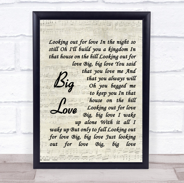 Fleetwood Mac Big Love Song Lyric Music Wall Art Print